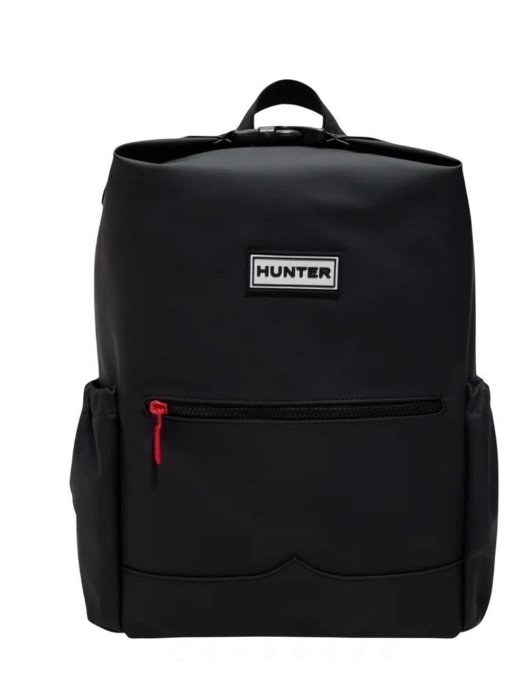 Hunter Black Backpack with Red Zipper Pull